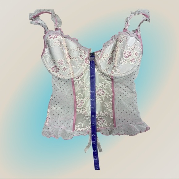 Native Intimates Lace Floral Bustier Coquette Corset Underwire Valentines Tank - Picture 3 of 8